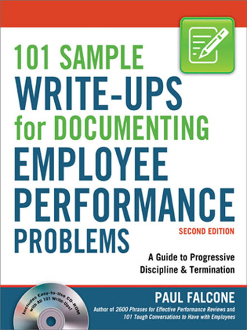 Title details for 101 Sample Write-Ups for Documenting Employee Performance Problems by Paul Falcone - Available